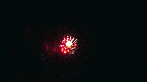 Aerial view of grand firework close up shot Video stock 85066018