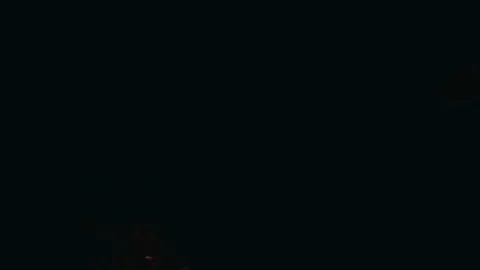 Aerial view of grand firework close up shot with blank space on the right sid Stock Footage 85082277