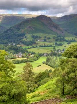 Aerial view of grasmere Stock Photos