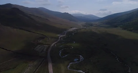 Aerial view - grassland Video stock 125455403