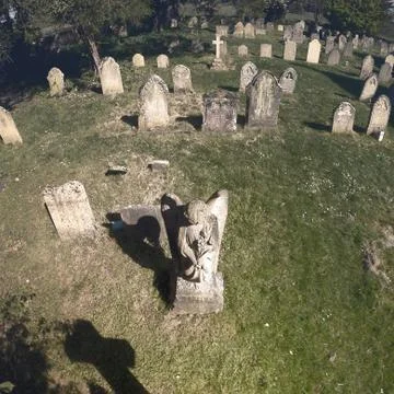 Aerial view of graveyard Stock Photos
