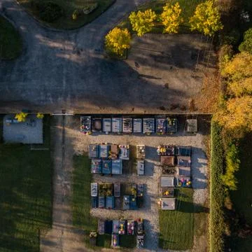 Aerial view of the graveyard at sunset Foto stock