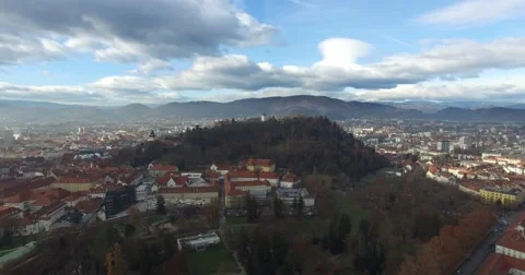 Aerial view of Graz Stock Footage