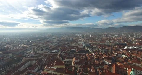 Aerial view of Graz Stock Footage