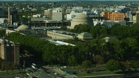 Aerial view Great Dome MIT building Boston USA Vídeos de archivo 83873025