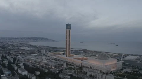 Aerial view of the Great Mosque of Algiers, Algeria. Stock Footage 340003660