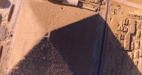 Aerial view of the Great Pyramid of Cheops Stock Footage 99520796