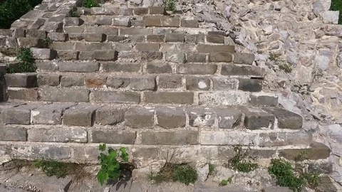 Aerial view of The Great Wall broken wall Vídeo Stock 77235834