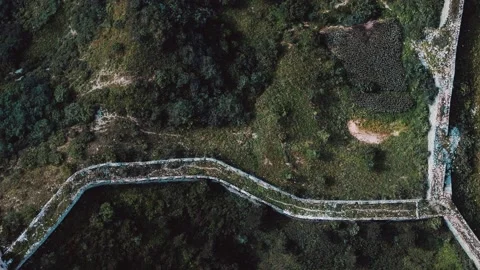 Aerial view of the Great Wall of China Stock Footage 133846594