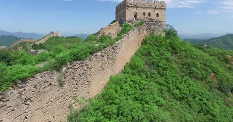 Aerial view Of Great Wall Stock Footage 57754003