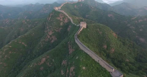 Aerial view Of Great Wall Stock Footage 57762003