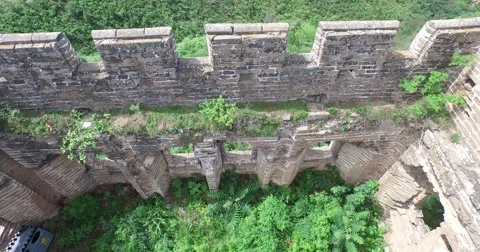Aerial view Of Great Wall Stock Footage 57762010