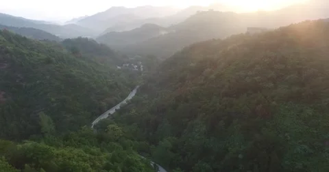 Aerial view Of Great Wall Stock Footage 57762188