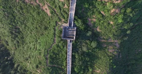 Aerial view Of Great Wall Stock Footage 58084005