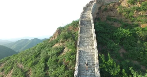 Aerial view Of Great Wall Stock Footage 58084345
