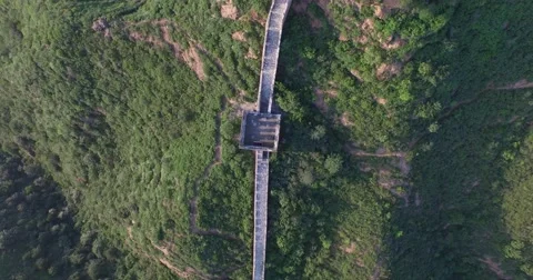 Aerial view Of Great Wall Stock Footage 58084648