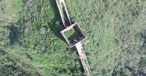 Aerial view Of Great Wall Stock Footage 58086417