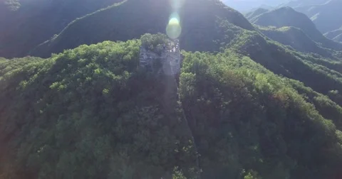 Aerial view Of Great Wall Stock Footage 58697220