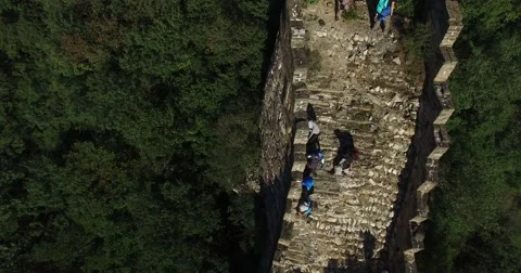 Aerial view Of Great Wall Stock Footage 58697222