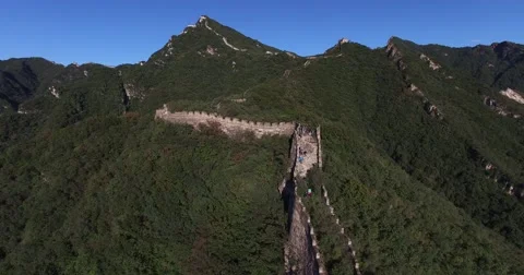 Aerial view Of Great Wall Stock Footage 58697226