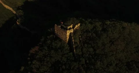 Aerial view Of Great Wall Stock Footage 58697269