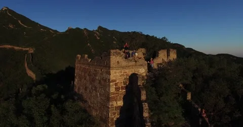 Aerial view Of Great Wall Stock Footage 58697278