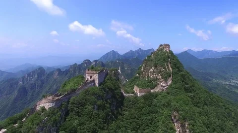 Aerial view of The Great Wall Stock Footage 77477663