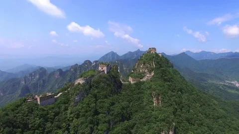 Aerial view of The Great Wall Stock Footage 77477820