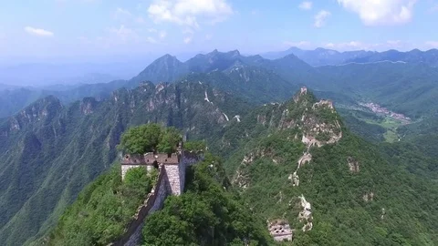 Aerial view of The Great Wall Vídeo Stock 77544470