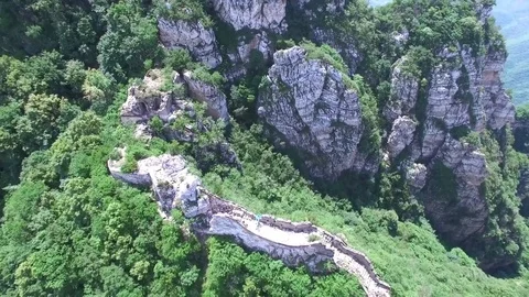 Aerial view of The Great wall Stock Footage 77544670