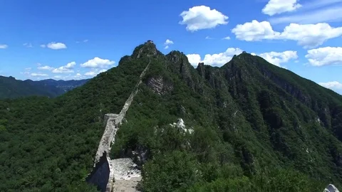 Aerial view of The Great wall Stock Footage 77544852