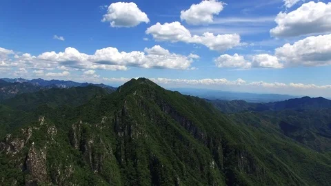 Aerial view of The Great wall Stock Footage 77545249