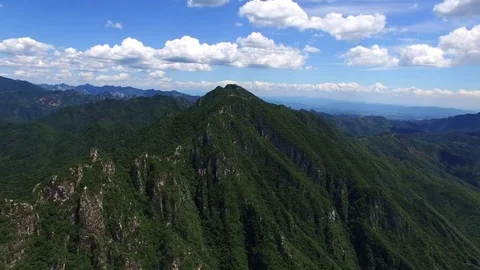 Aerial view of The Great wall Stock Footage 77545439