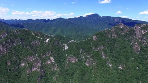 Aerial view of The Great Wall Vídeo Stock 77545579