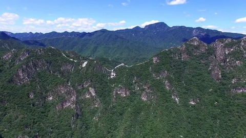 Aerial view of The Great Wall Stock Footage 77545755