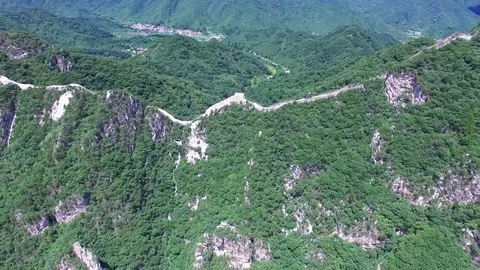 Aerial view of The Great Wall Stock Footage 77545890