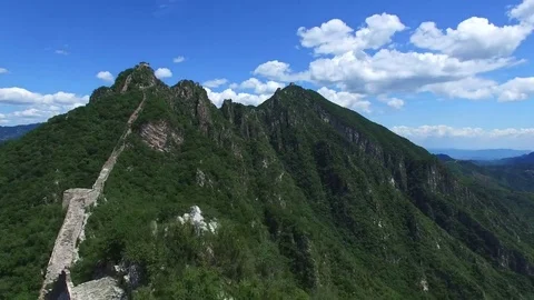 Aerial view of The Great Wall Vídeo Stock 77646454