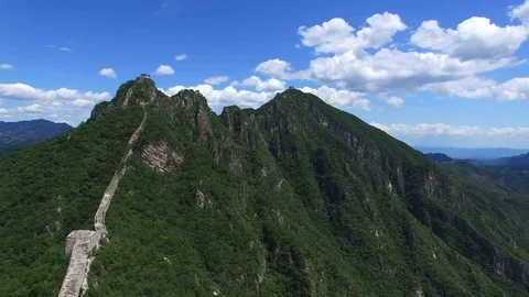 Aerial view of The Great Wall Stock Footage 77646630