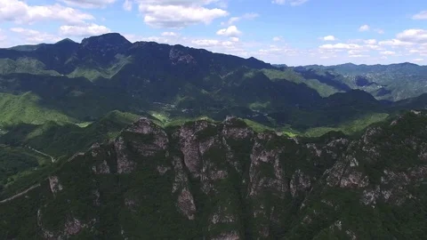 Aerial view of The Great Wall Stock Footage 77646876