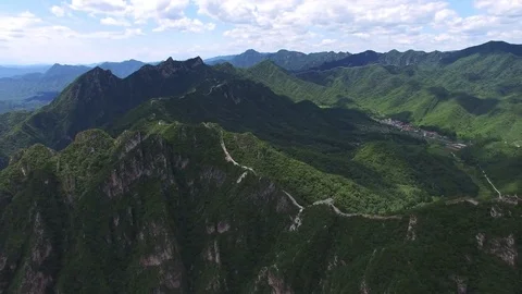 Aerial view of The Great Wall Stock Footage 77646956