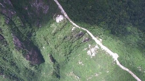 Aerial view of The Great Wall Vídeo Stock 77647164