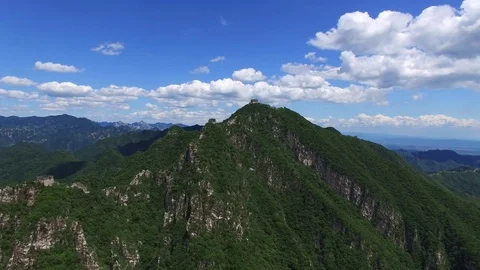 Aerial view of The Great Wall Stock Footage 77647284