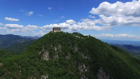 Aerial view of The Great Wall Stock Footage 77647560