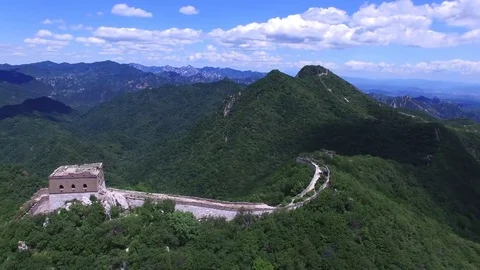 Aerial view of The Great Wall Stock Footage 77648242