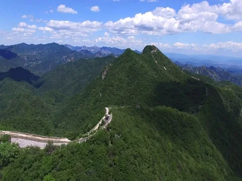 Aerial view of The Great Wall Stock Footage 77648400