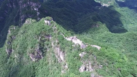 Aerial view of The Great Wall Stock Footage 77648512