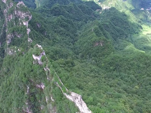Aerial view of The Great Wall Vídeo Stock 77648743
