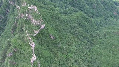 Aerial view of The Great Wall Stock Footage 77648853
