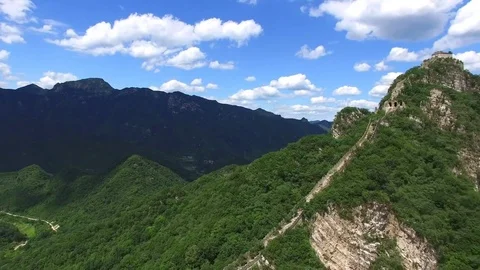Aerial view of The Great Wall Stock Footage 77758241