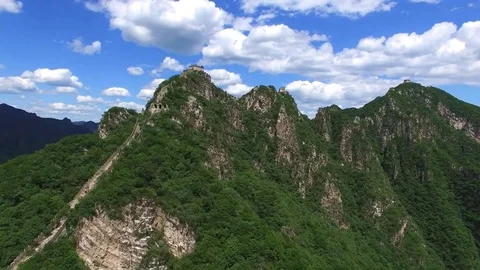 Aerial view of The Great Wall Stock Footage 77758635